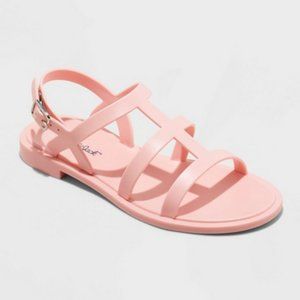 Girls Elsie Jelly Gladiator Sandal Slides Pink - Cat & Jack